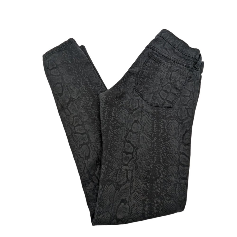 Women's Emilio Pepe Snakeskin Pattern Jeans Tall Slim Fit Low Rise Skinny